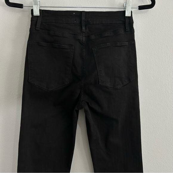 Frame Le Super High Jeans Straight Leg Exposed Zip Black Size 24 Rare - Picture 10 of 13